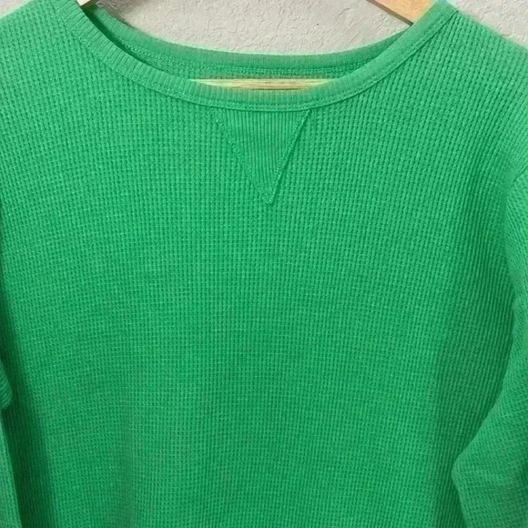 Woman Within Green Waffle Knit Long Sleeve Shirt Size 18/20 L - Picture 2 of 8